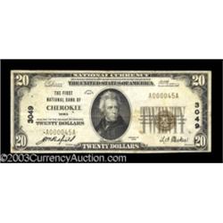 Cherokee, IA $20 1929 Ty. 1 The First NB