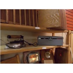 VINTAGE ELECTRIC IRON & SEWING NOTIONS