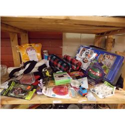 SHELF LOT OF NEW ITEMS - INCLUDING DUDLEY THE KIT & NINJA TURTLE BALL