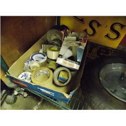 BOX OF TAPE & LIGHT BULBS