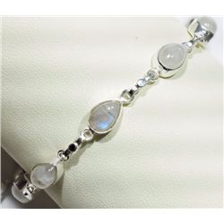 BRACELET - MOONSTONE IN STERLING SILVER SETTING - RETAIL ESTIMATE $350