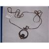 Image 1 : NECKLACE -IRISH CLADDAGH STERLING SILVER NECKLACE WITH 14KT ACCENTS - INCLUDES 17' STERLING SILVER C