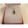Image 1 : NECKLACE - EMERALD FACETED OCEAN BLUE MYSTIC TOPAZ & DIAMOND IN STERLING SILVER SETTING - RETAIL EST