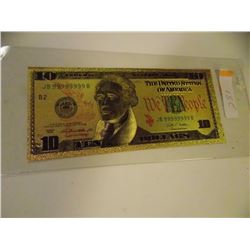 GOLD FOIL BILL - 24K - USA $10