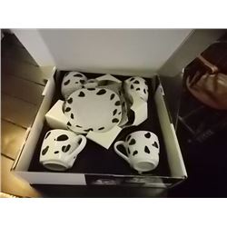 NEW CAPACHINO SET - BIALETTE CUP & SAUCER SET - 8PC - RETAIL ESTIMATE $49.99