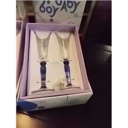 NEW SET OF GLASSES - 2 PC SET - BLUE - RETAIL ESTIMATE $29.99