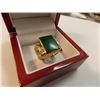 Image 1 : RING - JADE STONE IN 10K YELLOW GOLD SETTING - RETAIL ESTIMATE $400