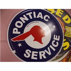 AUTOMOBILIA MEMORABILIA - METAL SIGN - PONTIAC SERVICE