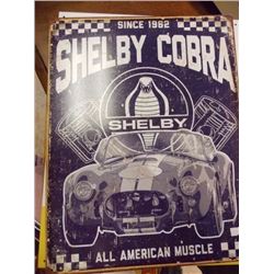 AUTOMOBILIA MEMORABILIA - METAL SIGN - SHELBY COBRA