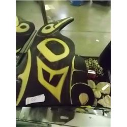 FIRST NATIONS HAND CRAFTED CARVED WOOD CARVING - RAVEN - GABRIEL GEORGE