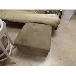 BROWN MICROFIBRE OTTOMAN