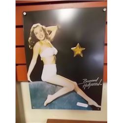 MEMORABILIA - METAL SIGN - 3-D PIN UP GIRL