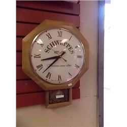 SCHWEPPES MIXERS ADVERTISING WALL CLOCK