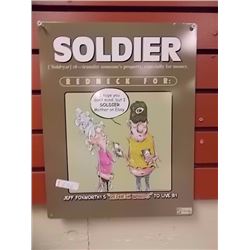 MEMORABILIA - METAL SIGN - SOLDIER RED NECK