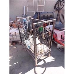 METAL BIN WITH WHEELS