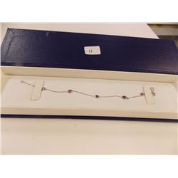BRACELET - 1.5CTW ENHANCED PINK SAPPHIRE IN 14K WHITE GOLD SETTING - INCLUDES CERTIFICATE $800