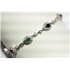 Image 1 : BRACELET - 11CTW OVAL FACETED ENHANCED SAPPHIRE, RUBY & EMERALDS (6 TTL) & 82 ROUND WHITE STONES IN 