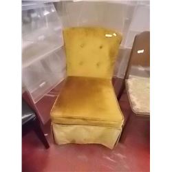 UPHOLSTERED BED SIDE CHAIR - GOLD