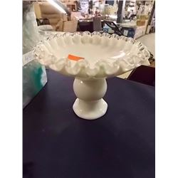 WHITE PEDESTAL CANDY DISH