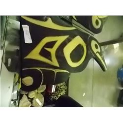 FIRST NATIONS HAND CRAFTED CARVED WOOD CARVING - RAVEN - GABRIEL GEORGE