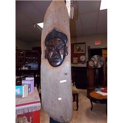 HAND CRAFTED CARVED WOOD PLAQUE BY D.E.B. - 3' LONG