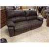 Image 1 : DOUBLE LEATHER RECLINING SOFA - FROM ESTATE