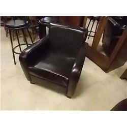 LEATHER STYLE CHAIR - BROWN