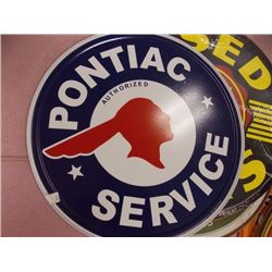 AUTOMOBILIA MEMORABILIA - METAL SIGN - PONTIAC SERVICE