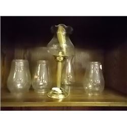 OIL LAMP - MADE IN ENGLAND - WITH 4 FLUTES