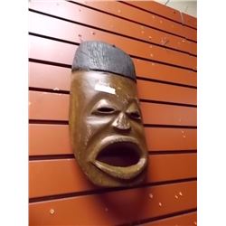 HAND CRAFTED CARVED WOOD MASK - singing