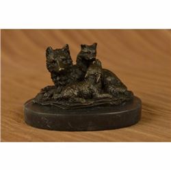 Wolf Cub Bust Wild Life Bronze Sculpture