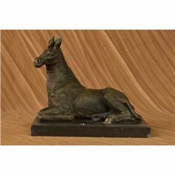 African Zebra Art Deco Bronze Sculpture on Marble Base Statue