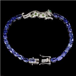 Natural Tanzanite Chrome Diopside Emerald  Bracelet