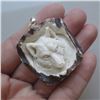 Image 1 : Hand Carved Antler Wolf Pendant