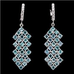 Natural Top Neon Blue Apatite 55 Carats Earrings