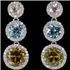 Image 1 : Natural CITRINE TOPAZ ROSE QUARTZ Earrings