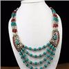 Tibet Hand Made Natural Turquoise & Coral  Necklace