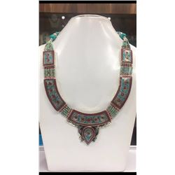 Tibet Hand Made Turquoise & Coral Necklace