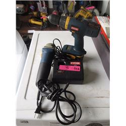 Ryobi Cordless Drill & Electric Angle Grinder