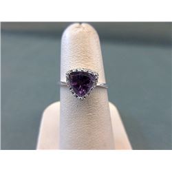 1.1CT Amethyst & Diamond Ring