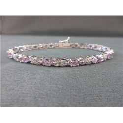 Amethyst & Diamond Tennis Bracelet
