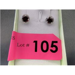 New 2 CT Garnet & Diamond Earrings