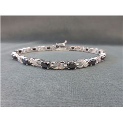 7.20 CT Sapphire & Diamond Tennis Bracelet