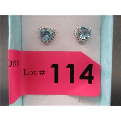 New Blue Topaz & Diamond Earrings