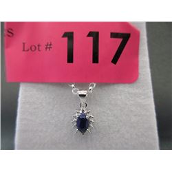 Blue Sapphire & Diamond Necklace