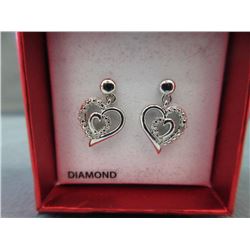 New Diamond Heart Shape Dangle Earrings