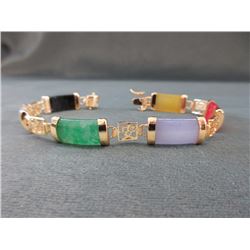 Brand New Multi Coloured Jade Gemstone Bracelet