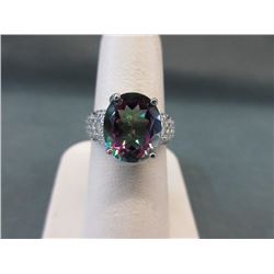 Stunning 6 CT Mystic Topaz Solitaire Ring