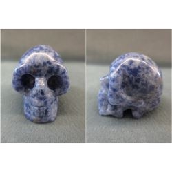 Genuine Hand Carved Blue Spot Jasper Skull