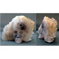 504 CT Crystallize Solid Quartz With Skull Carving